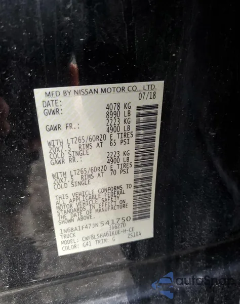 2018 Nissan Titan Xd Sl из США, поврежденный, VIN 1N6BA1F47JN541750